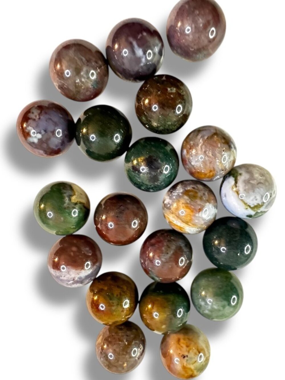 Natural Polished Multi-Color Agate Sphere Collcetion12mm 125g Meditation Relax